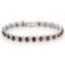 12 4/5 CARAT (23 PCS) GARNET & (10 PCS) 925 STERLING SILVER BRACELET