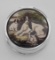 Classic Porcelain Top Pillbox with 3 Dogs - Sterling Silver