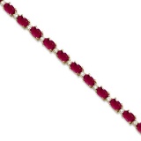 Ruby and Diamond Tennis Bracelet 14k Yellow Gold (12.00ct)