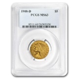 1908-D $5 Indian Gold Half Eagle MS-63 PCGS