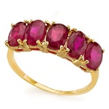3.40 CARAT AFRICAN RUBY 10KT SOLID GOLD BAND RING
