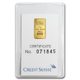 1 gram Gold Bar - Credit Suisse Statue of Liberty (In Assay)