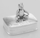 Cute Teddy Bear Box for Baby in Fine Sterling Silver