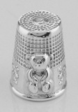 Antique Style Sterling Silver Teddy Bear Sewing Thimble