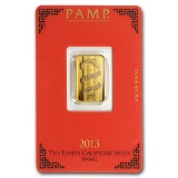 5 gram Gold Bar - PAMP Suisse Year of the Snake (In Assay)