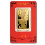 1 oz Gold Bar - PAMP Suisse Year of the Horse (In Assay)