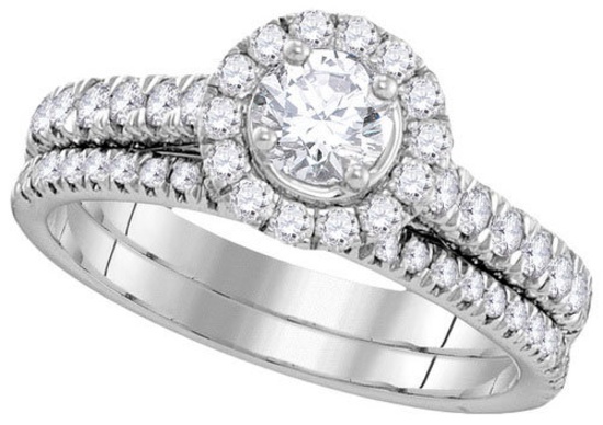 14KT White Gold 1.00CTW DIAMOND 0.33CT-CRD BRIDAL SET