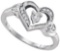 925 Sterling Silver White 0.06CTW DIAMOND FASHION RING