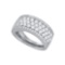 14kt White Gold Womens Round Natural Diamond Fashion Band Ring 1 & 5/8 Cttw