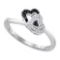 925 Sterling Silver White 0.08CTW DIAMOND HEART RING