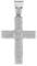 10kt White Gold Mens Round Diamond Roman Cross Religious Charm Pendant 1-5/8 Cttw