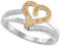 10KT White Gold 0.14CTW-Diamond MICRO-PAVE HEART RING