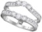 14kt White Gold Womens Round Natural Diamond Ring Guard Wrap Solitaire Enhancer 1.00 Cttw