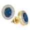 10K Yellow-gold 0.50CTW BLUE DIAMOND MICRO-PAVE EARRING
