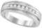 10kt White Gold Mens Round Diamond Ridged Edges Wedding Anniversary Band Ring 1/4 Cttw