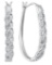 Womens 10K White Gold Twisted Spiral Swirl Real Diamond Hoop Earrings 1/5 CT