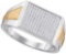10KT White Gold Two Tone 0.30CTW DIAMOND MICRO-PAVE RING