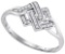 925 Sterling Silver White 0.08CT DIAMOND MICRO-PAVE RING