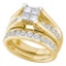 14KT Yellow Gold 2.00CTW DIAMOND INVISIBLE BRIDAL SET