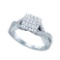 925 Sterling Silver White 0.59CTW DIAMOND LADIES MICRO PAVE RING