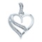 925 Sterling Silver White 0.05CTW DIAMOND HEART PENDANT