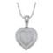 10KT White Gold 0.15CT ROUND DIAMOND MICRO PAVE HEART PENDENT