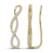 10kt Yellow Gold Womens Round Natural Diamond Climber Fashion Earrings 1/2 Cttw
