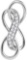 Sterling Silver Womens Round Diamond Triple Infinity Pendant 1/10 Cttw
