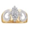10KT Yellow Gold 0.15CTW DIAMOND CLUSTER RING