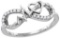 Sterling Silver Womens Round Natural Diamond Infinity Heartbeat Fashion Ring 1/10 Cttw