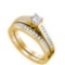 14KT Yellow Gold 0.50CT DIAMOND PRINCESS CENTER BRIDAL SET