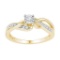 10kt Yellow Gold Womens Round Diamond Solitaire Bridal Wedding Engagement Ring 1/8 Cttw