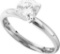 14kt White Gold Womens Round Natural Diamond Solitaire Bridal Wedding Engagement Ring 1/6 Cttw