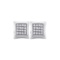 Sterling Silver Womens Round Diamond Square Kite Cluster Screwback Earrings 1/6 Cttw