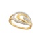 10kt Yellow Gold Womens Round Natural Diamond Fashion Band Ring 1/20 Cttw