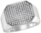 10kt White Gold Mens Round Pave-set Diamond Octagon Cluster Ring 1/2 Cttw