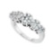14kt White Gold Womens Round Diamond Cluster Ring 1/2 Cttw