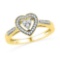 10K Yellow-gold 0.20CTW-Diamond FASHION HEART RING