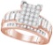 10kt Rose Gold Womens Round Diamond Cindy's Dream Cluster Bridal Wedding Engagement Ring 2.00 Cttw