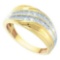 10KT Yellow Gold 0.33CTW DIAMOND CLUSTER MENS BAND