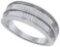 925 Sterling Silver White 0.22CT DIAMOND MICRO-PAVE MENS BAND