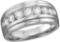 10kt White Gold Mens Round Natural Diamond Band Wedding Anniversary Ring 1.00 Cttw