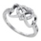 925 Sterling Silver White 0.10CTW DIAMOND HEART RING
