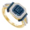 10K Yellow-gold 0.50CTW BLUE DIAMOND FASHION RING
