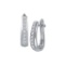 10kt White Gold Womens Round Natural Diamond Hoop Fashion Earrings 1/4 Cttw
