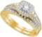 10K Yellow-gold 0.52CTW DIAMOND BRIDAL RING