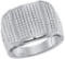 10kt White Gold Mens Round Natural Diamond Arched Cluster Fashion Ring 3/4 Cttw