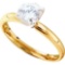 14KT Yellow Gold 1.00CTW ROUND DIAMOND RING (EXECELLENT)
