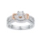 Bridal 10K Gold Two Tone Heart Real Diamond Engagement Wedding Ring Set 1/3 CT