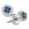 10KT White Gold 0.29CTW BLUE DIAMOND MICRO PAVE EARRINGS
